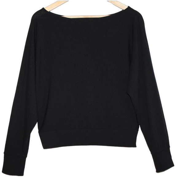 Women's Abercrombie & Fitch Soft A&F Cozy Black Long Sleeve Shirt Top Size Small - Picture 1 of 5